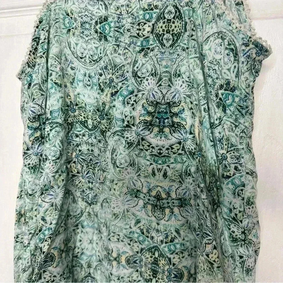 Sonoma Goods For Life Sleeveless Blouse Green Yellow / White Size Small - Picture 4 of 15